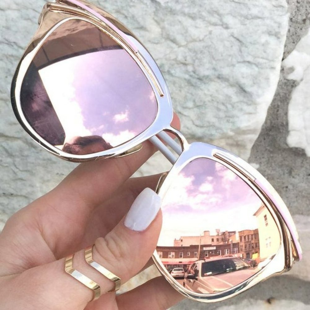 TOPFOXX Rose - Mirror Candy Sunglasses 400 UV Protection Brand New with Case - Picture 2 of 7
